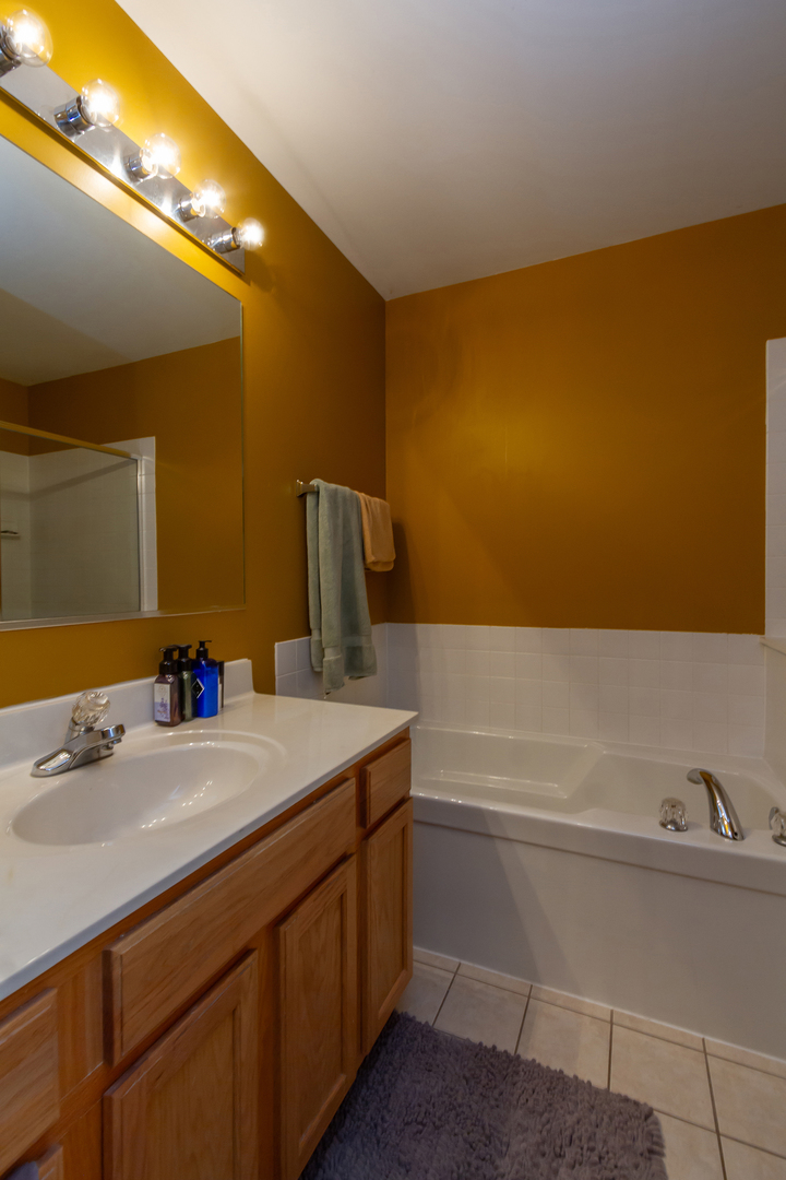 10909 Cape Cod Lane Huntley, IL 60142 - Photo 12 of 18 a bathroom with a sink and a mirror