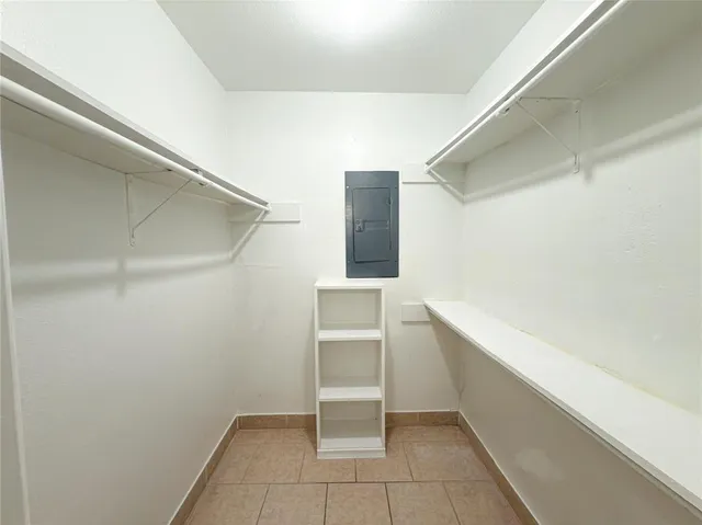 a view of an empty walk in closet