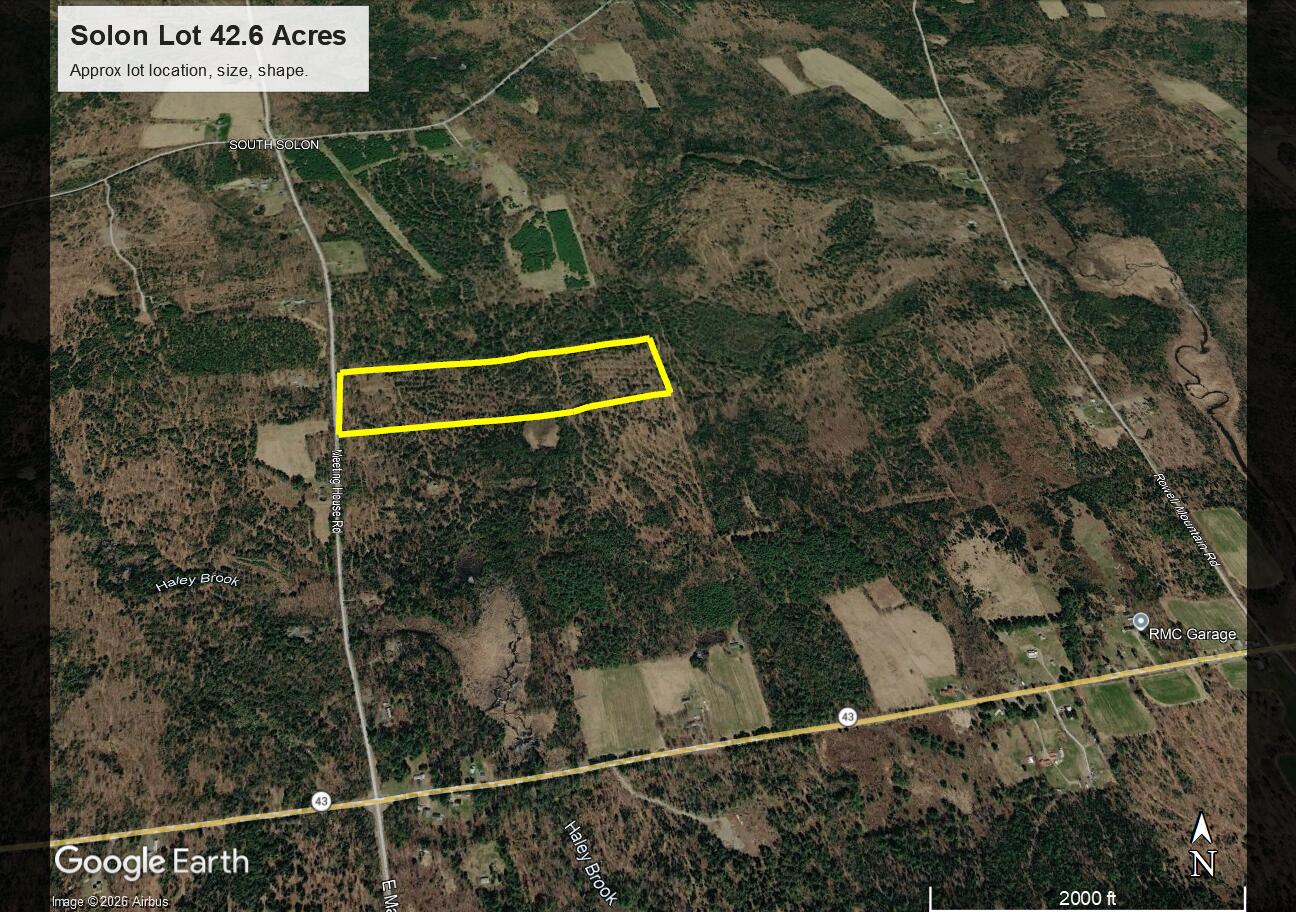 47-001 Meeting House Road Solon, ME 04979 - Photo 1 of 1 42.6 Acres Meeting House Rd- Google Eart