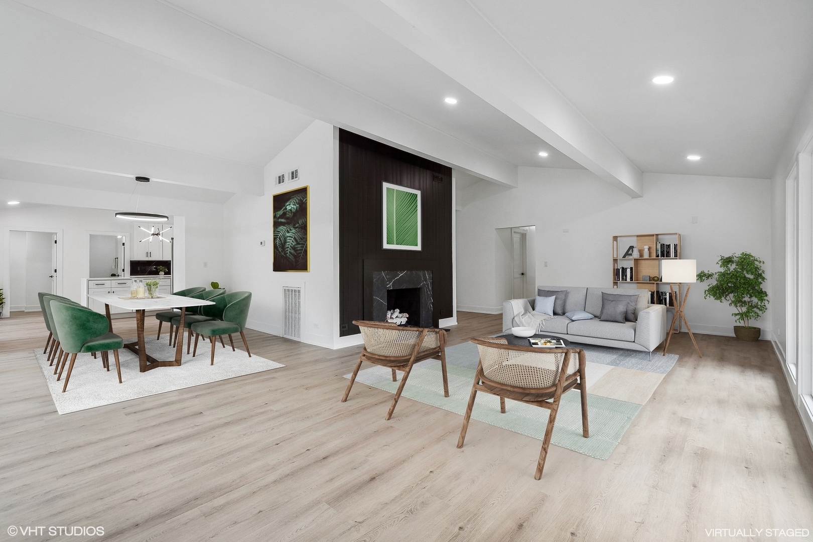 3131 Willow Road Northbrook, IL 60062 - Photo 7 of 23 a living room with fireplace furniture and a wooden floor