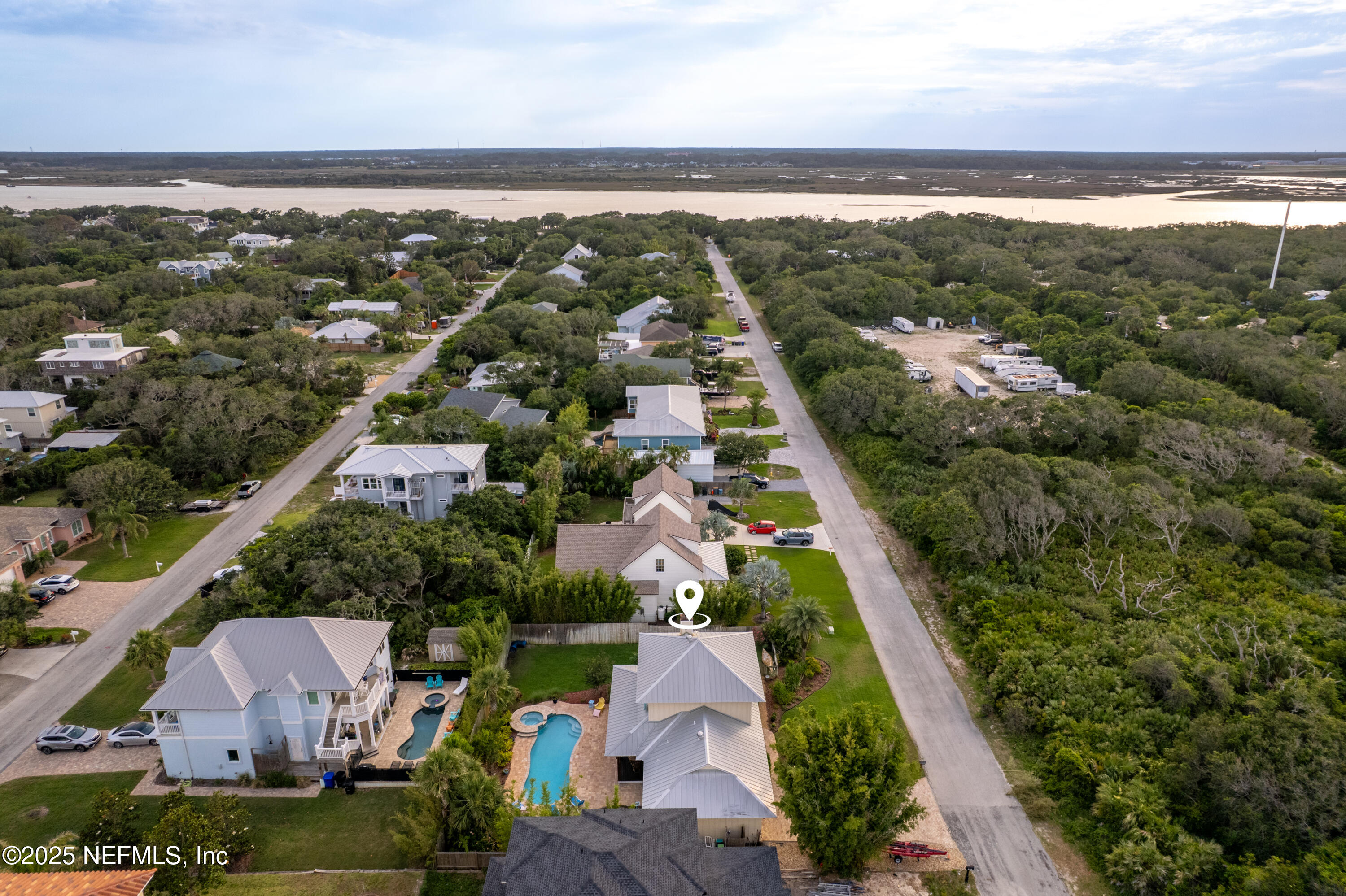 211 10th Street St. Augustine, FL 32080 - Photo 42 of 47 an aerial view of residential houses with outdoor space