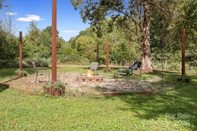 a view of a tree with a yard