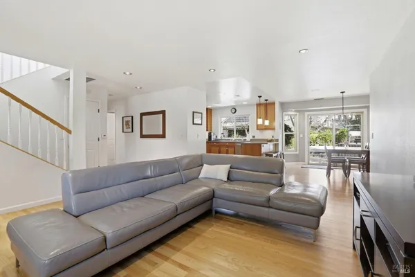 a living room with furniture and a couch