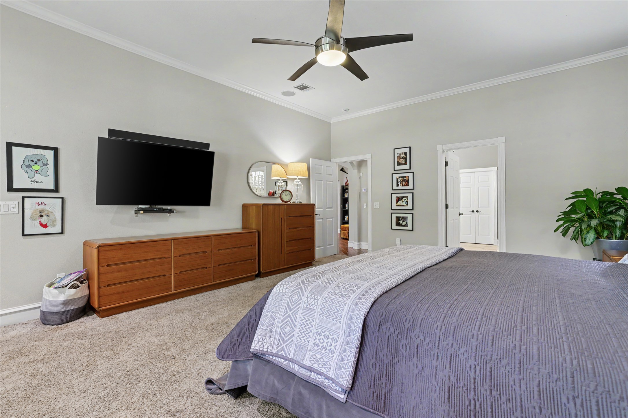 805 Boquilla Trail Georgetown, TX 78633 - Photo 21 of 40 a bedroom with a bed and a flat screen tv