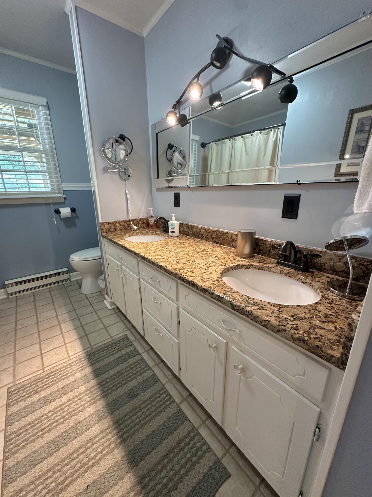 4801 Nicelytown Road Clifton Forge, VA 24422 - Photo 47 of 96 a bathroom with a granite countertop sink and a mirror