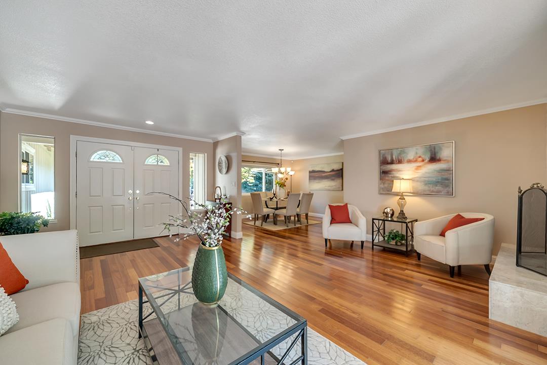 3151 Stone Valley Road Danville, CA 94526 - Photo 14 of 41 a living room with fireplace furniture and wooden floor