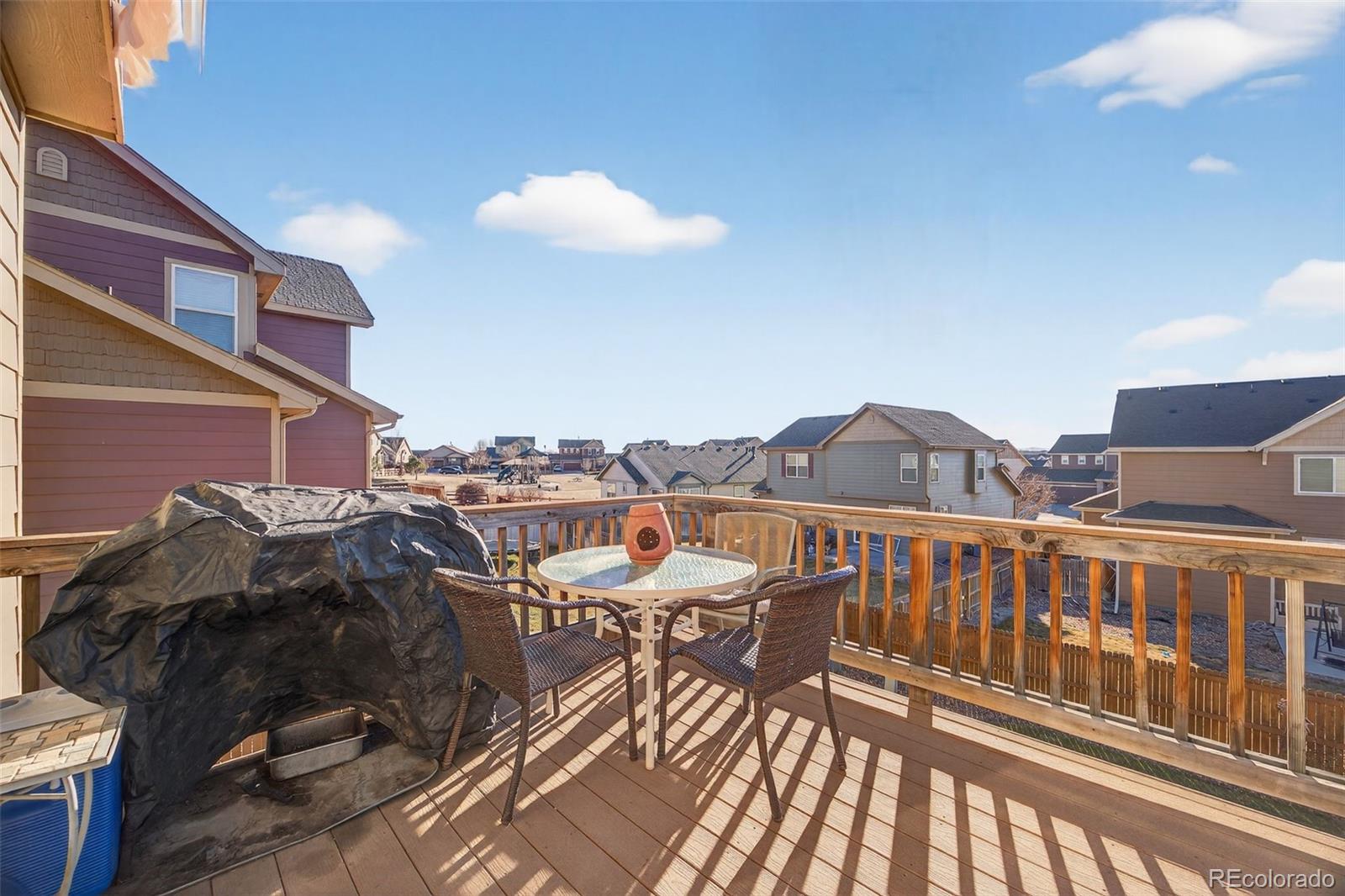 10247 Olathe Way Commerce City, CO 80022 - Photo 35 of 37 a view of a balcony with two chairs and a table