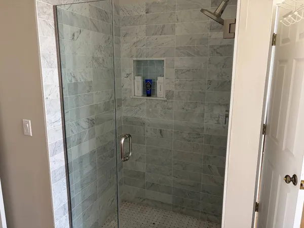 a bathroom with a shower