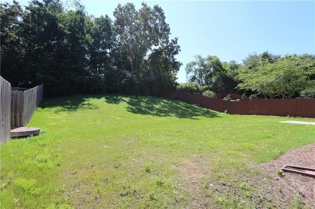 a view of backyard with green space