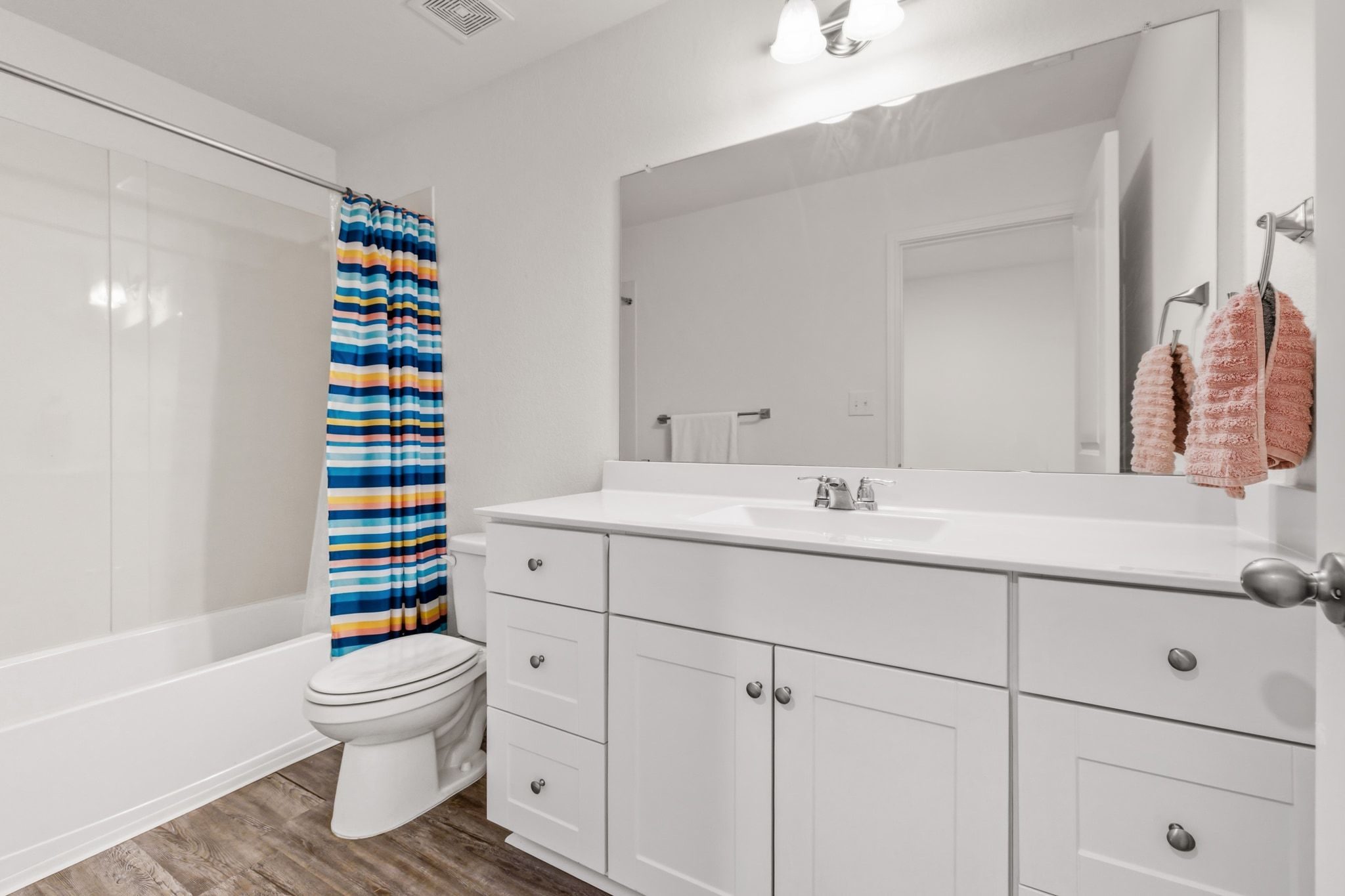 212 Wonderful Life Way Jarrell, TX 76537 - Photo 17 of 24 a bathroom with a sink toilet and shower