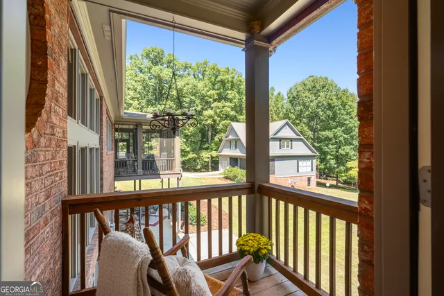 a view of a city from a balcony