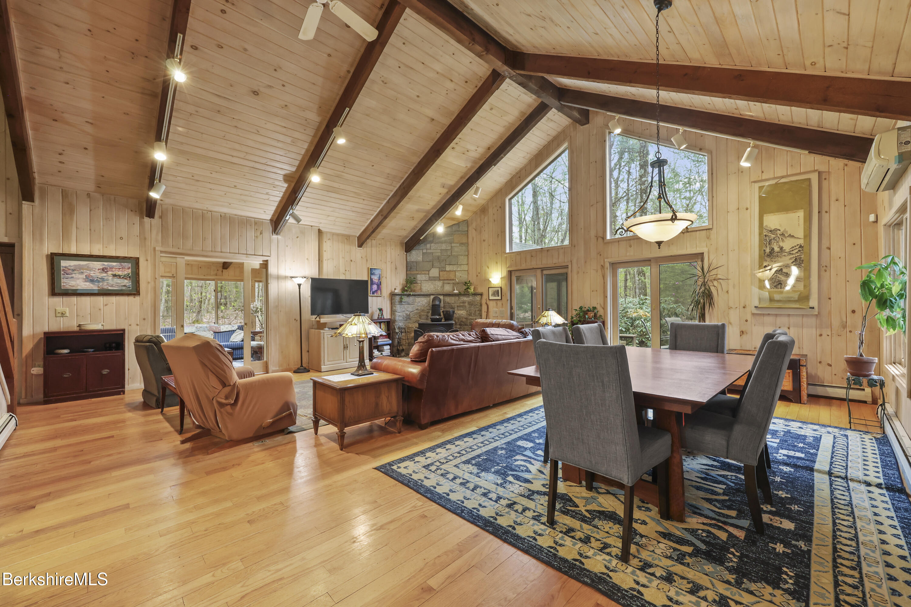 422 Bonny Rigg Hill Road Becket, MA 01223 - Photo 7 of 60 a view of a dining room with furniture window and wooden floor