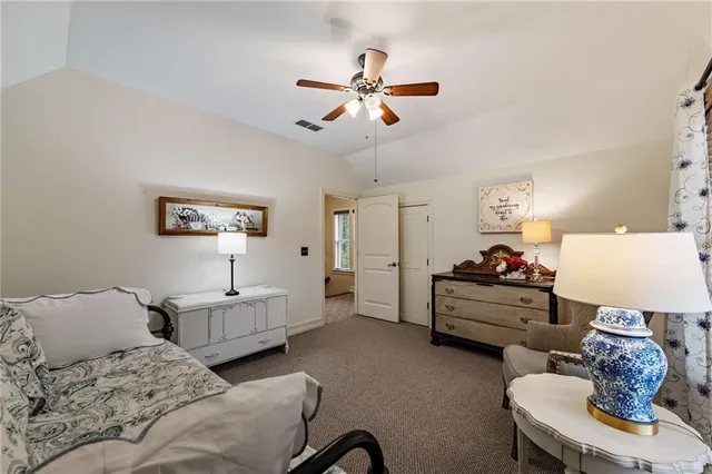 a view of a bench in the garden