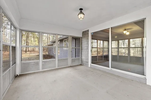 a view of a bathroom with shower