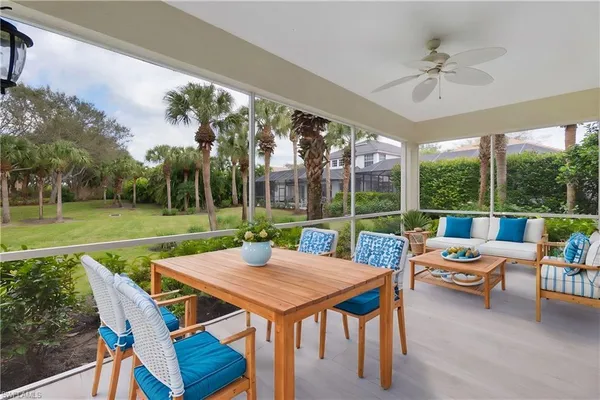 a outdoor view with a sitting space