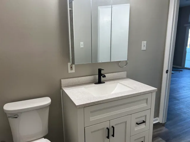 a bathroom with a sink and a toilet