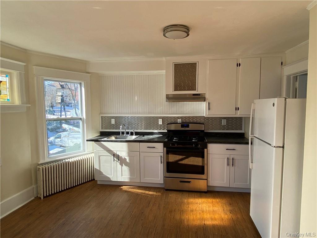 20 South White Street, Unit 2 Poughkeepsie, NY 12601 - Photo 2 of 7 a kitchen with stainless steel appliances granite countertop a stove a sink and a refrigerator