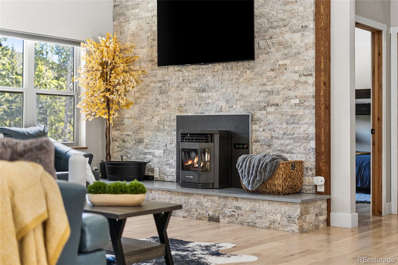 79 Beaver Road Idaho Springs, CO 80452 - Photo 10 of 50 a living room with furniture and a fireplace
