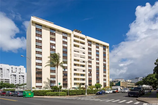 a front view of a building