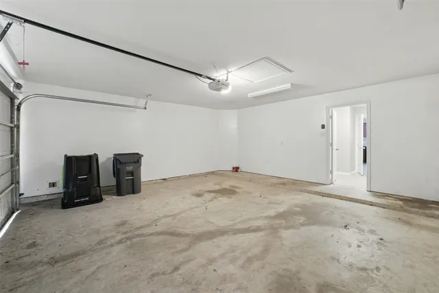 a view of a garage with furniture