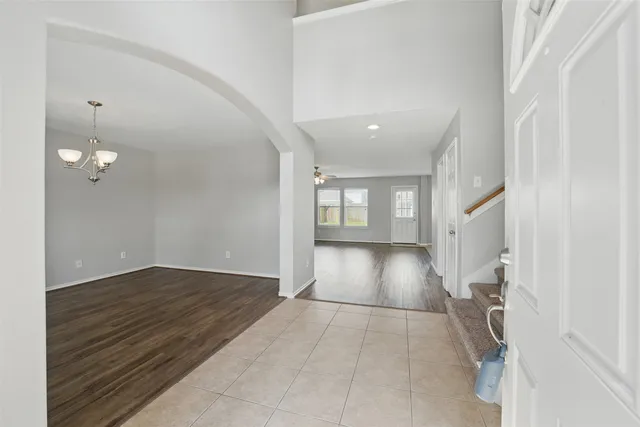 a view of livingroom with hardwood floor and hallway