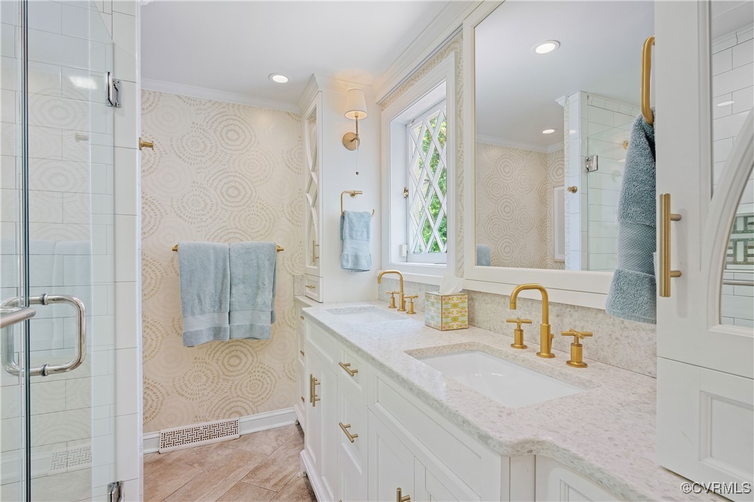 9603 River Road Henrico, VA 23229 - Photo 25 of 50 a bathroom with a double vanity sink mirror and double