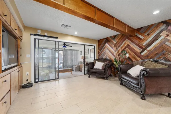 a living room with furniture