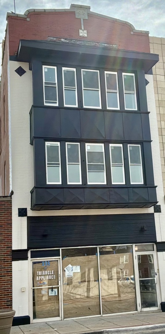 a view of building with a door