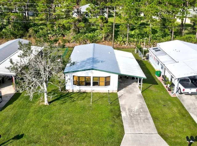an aerial view of a house