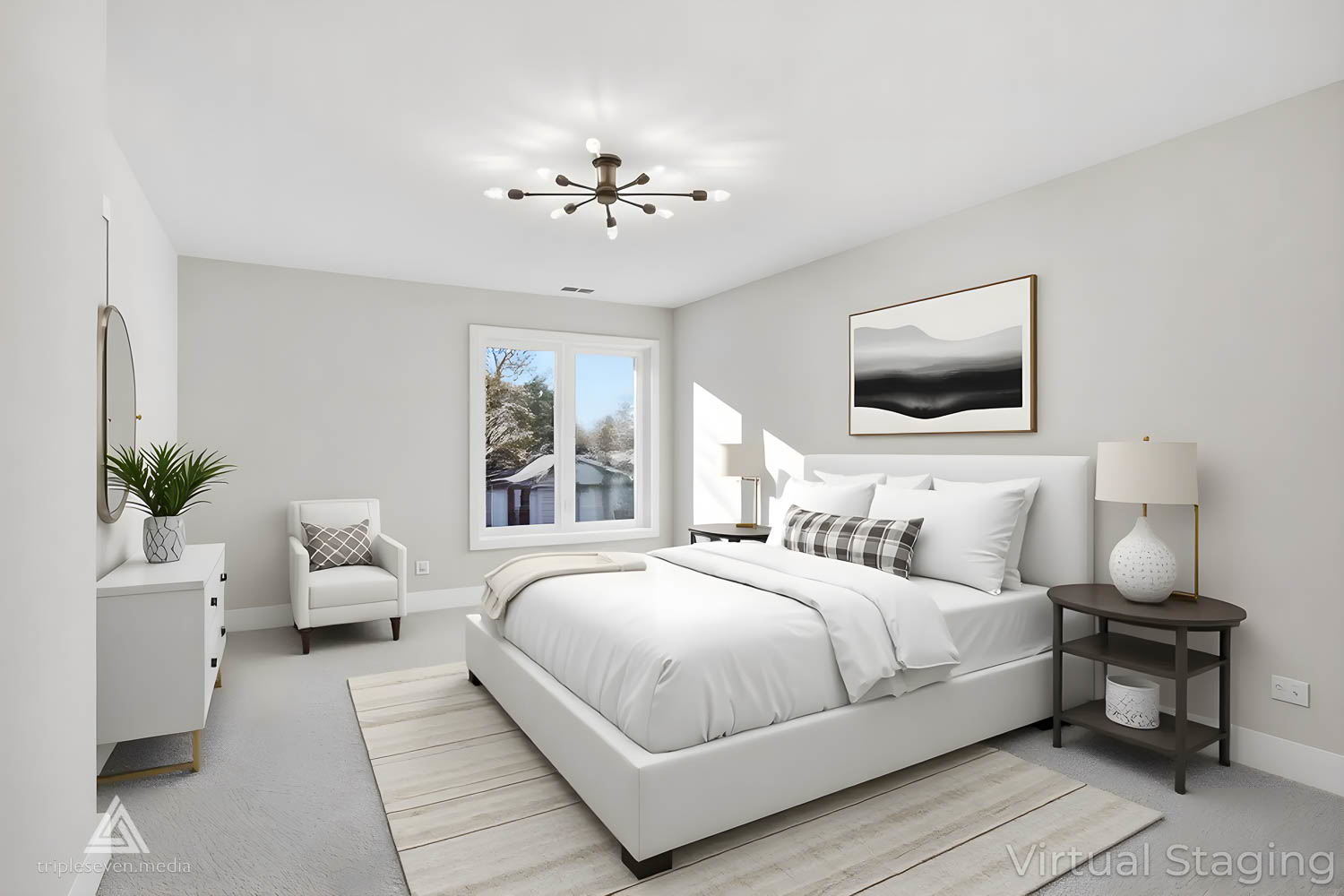 500 North Fairview Avenue Mount Prospect, IL 60056 - Photo 36 of 49 a bedroom with a large bed and a flat screen tv