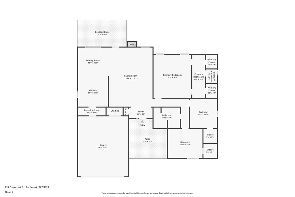 224 Overcrest Drive Benbrook, TX 76126 - Photo 39 of 39 a picture of floor plan
