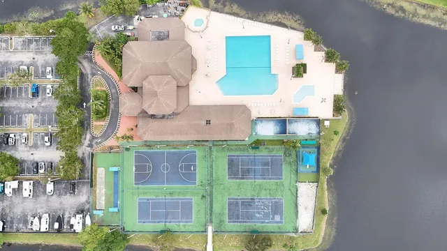 an aerial view of a house