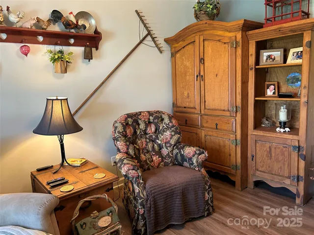 a bedroom with a bed and a closet