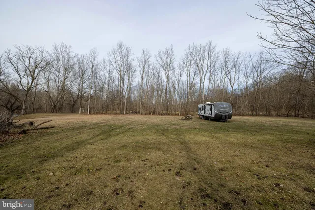 a view of a bench in the backyard