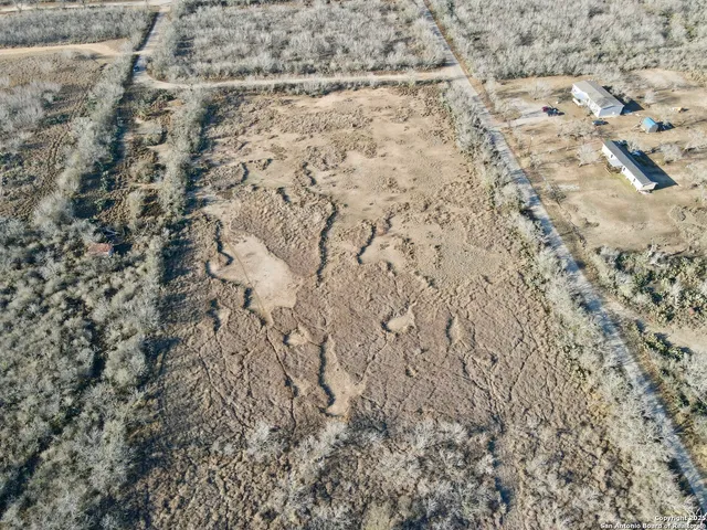 a view of a dry yard with a dry background