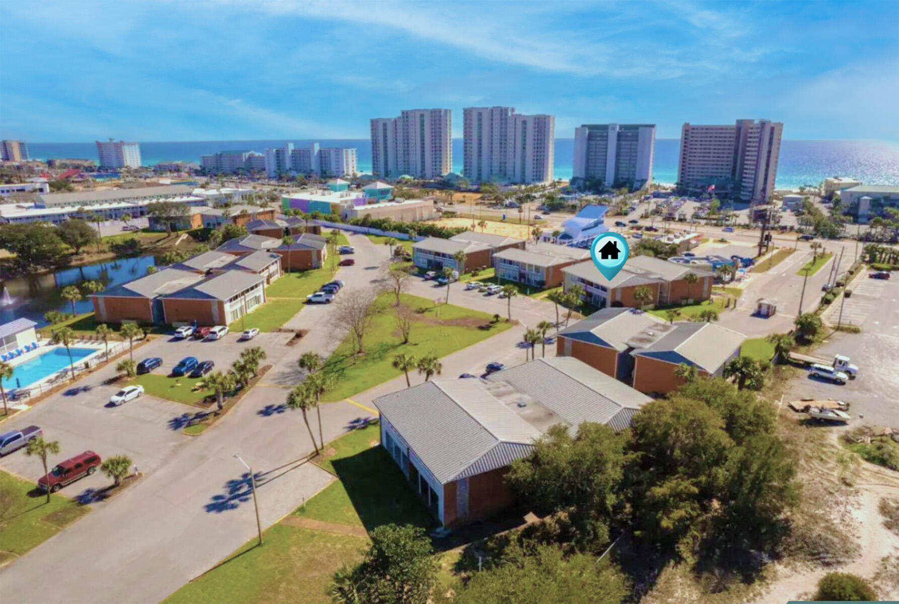 4000 Gulf Terrace Drive, Unit 1000 Destin, FL 32541 - Photo 1 of 37 an aerial view of a house with a yard basket ball court and outdoor seating