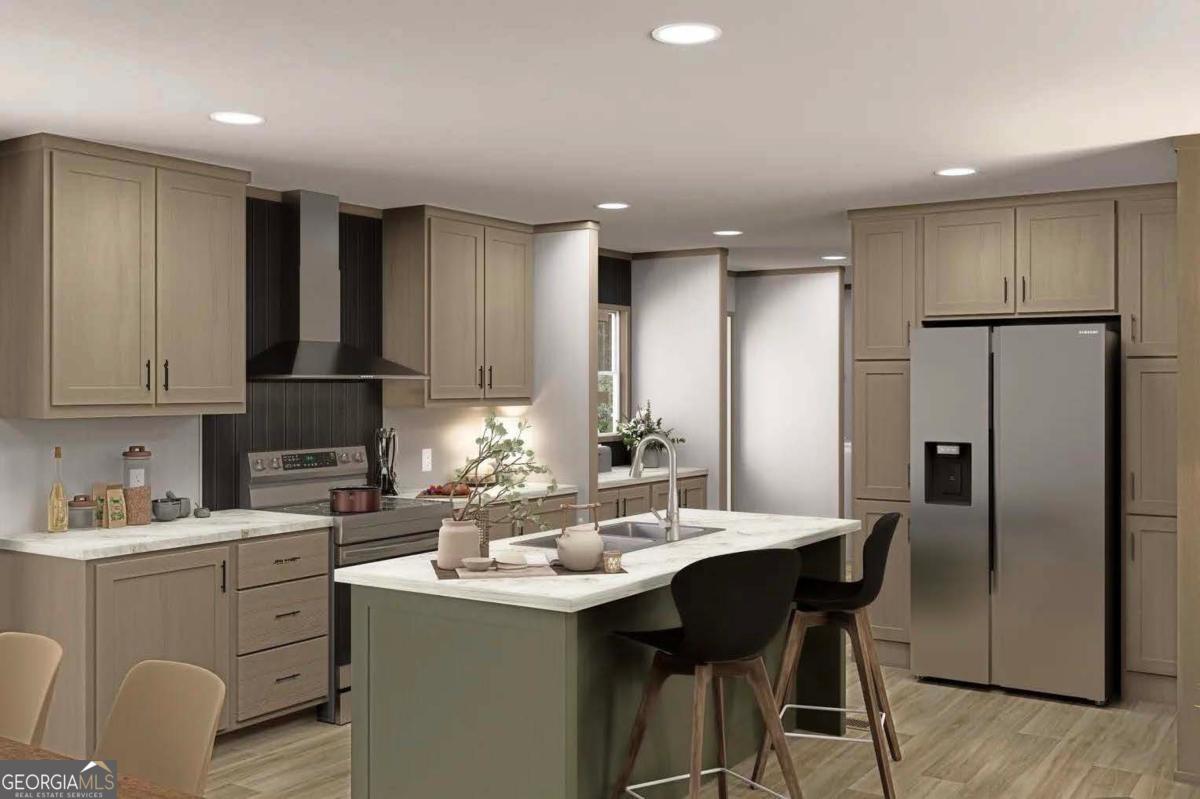 7463 Yukon Road Talking Rock, GA 30175 - Photo 2 of 5 a kitchen with a sink refrigerator and cabinets