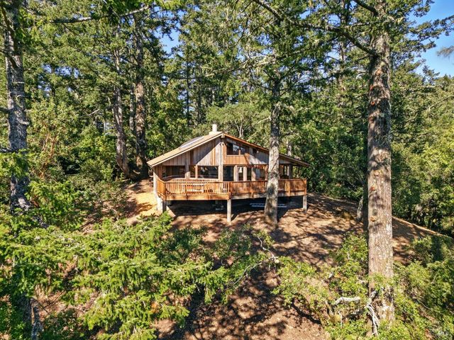 a house with trees in the background