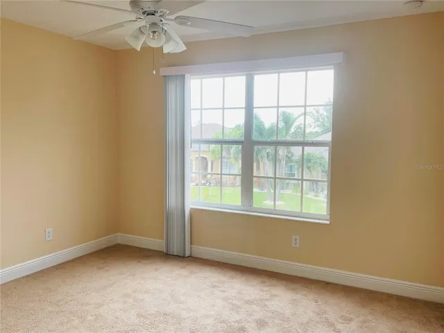 an empty room with a window