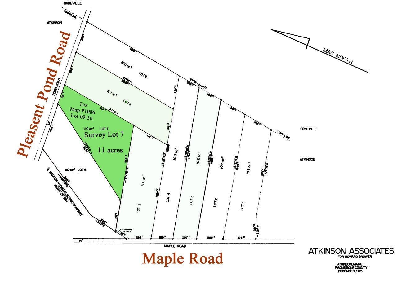 Lot 7 Pleasant Pond Road Milo, ME 04463 - Photo 6 of 14 Survey - Lot 8 - 09-37_edited-21