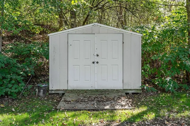 a view of a backyard with a garden