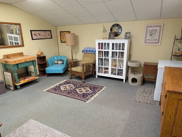 a bedroom with furniture and a window