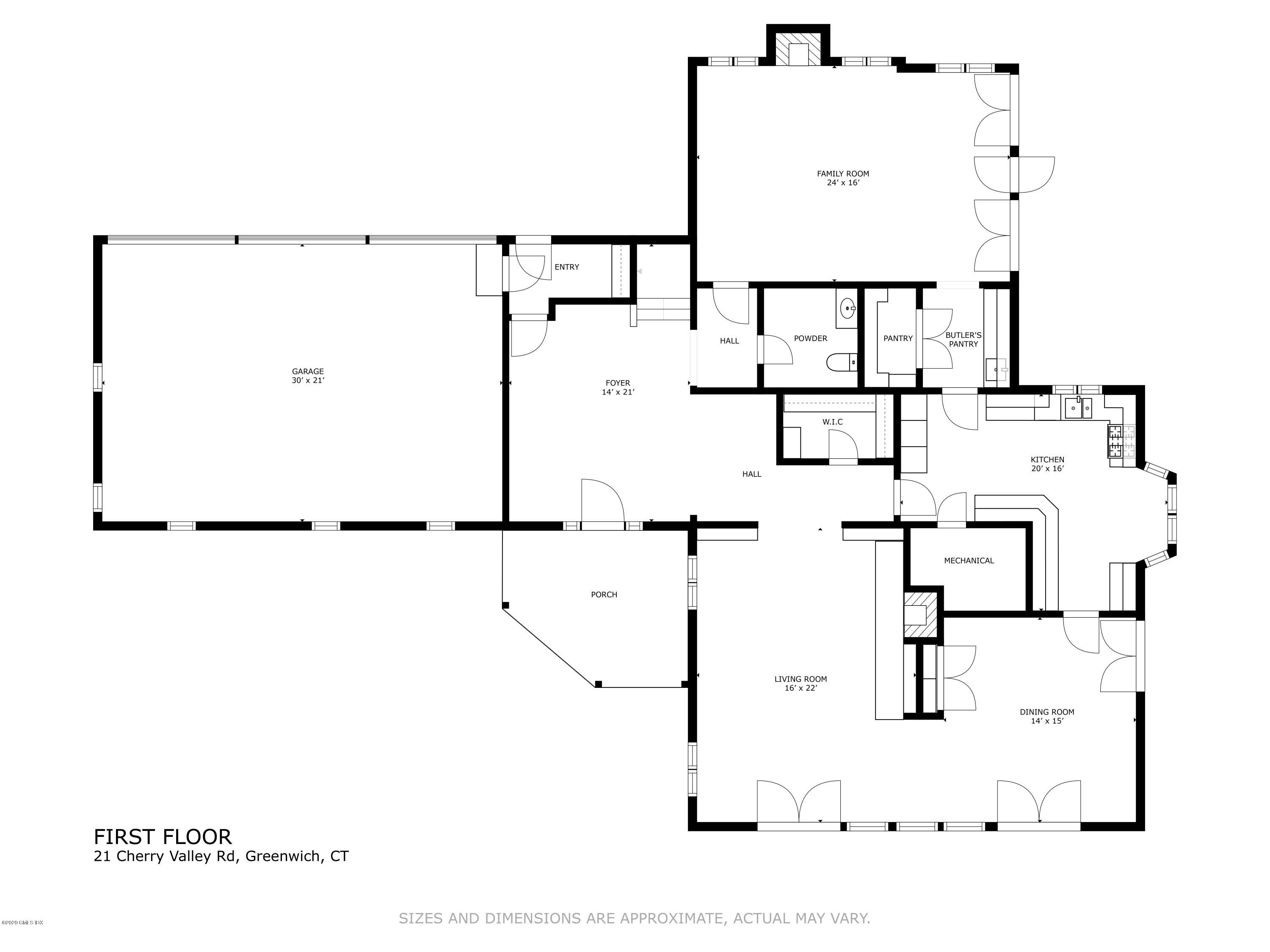 21 Cherry Valley Road Greenwich, CT 06831 - Photo 30 of 31 21 Cherry Valley Rd 1st flr - FLOOR PLAN
