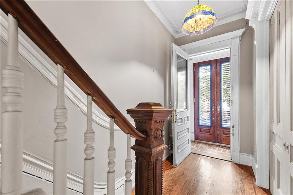 484 Decatur Street Brooklyn, NY 11233 - Photo 12 of 23 a view of an entryway with wooden floor