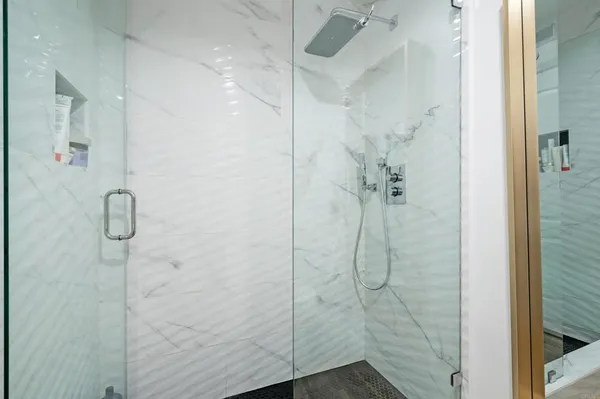 a bathroom with a shower