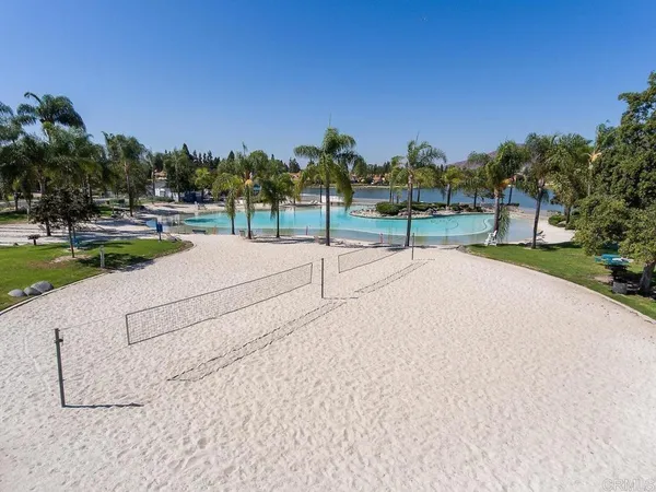 a view of a lake with a mountain in the background