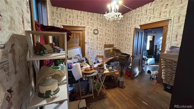 a view of dinning room with chairs