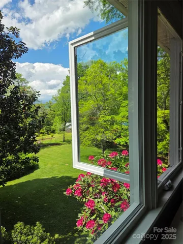 a view of a building from a window