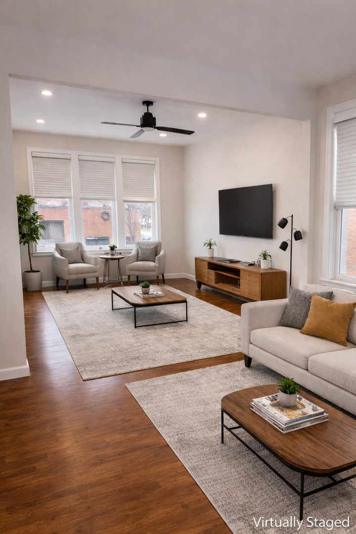 539 West 119th Street Chicago, IL 60628 - Photo 18 of 19 a living room with furniture and a flat screen tv