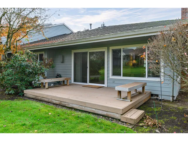a backyard of a house with lots of green space